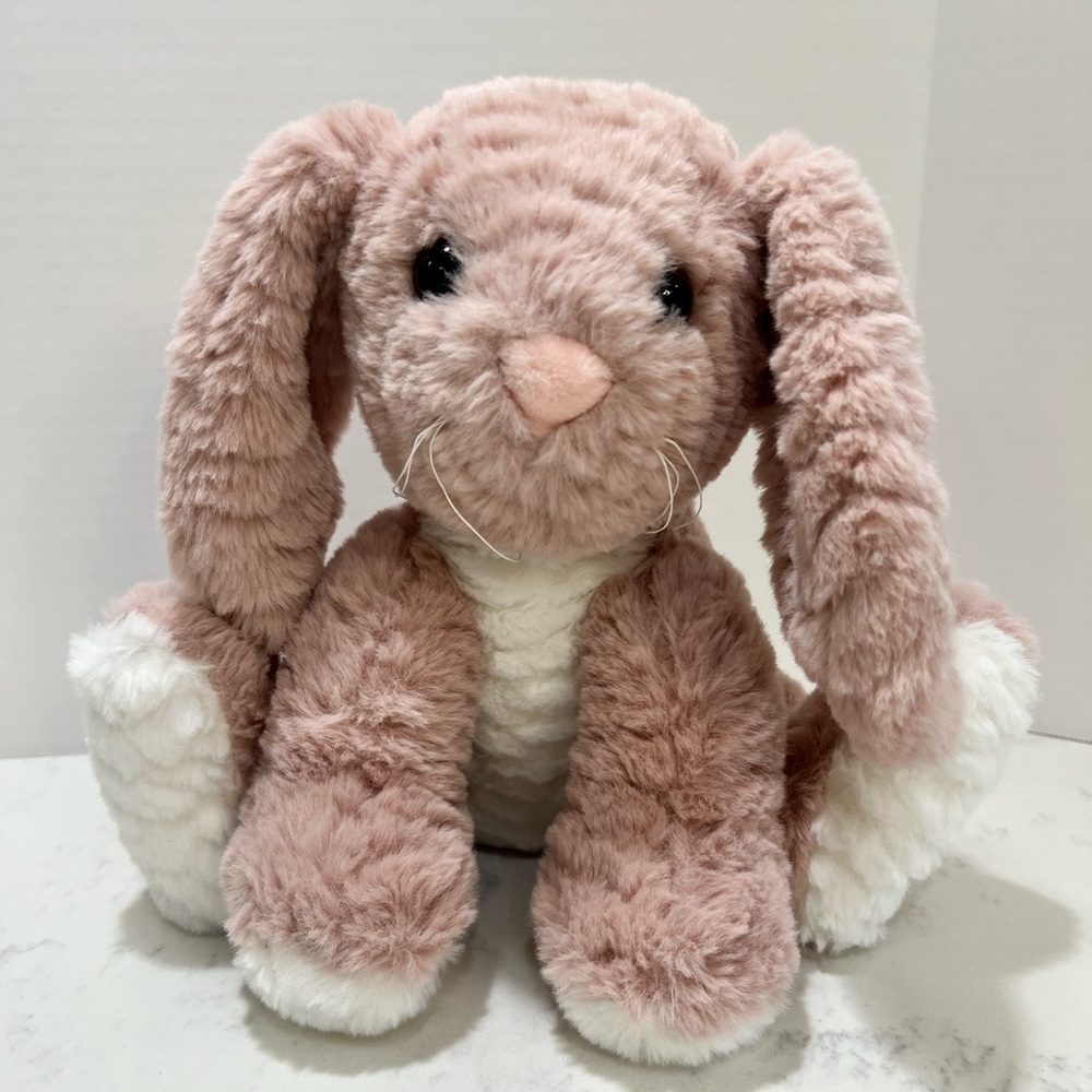 Plush Bunny Stuffed Animal - Pink and White